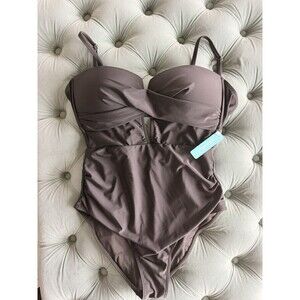 Popvil Black One Piece Swimsuit Medium M Adjustable Straps NWT